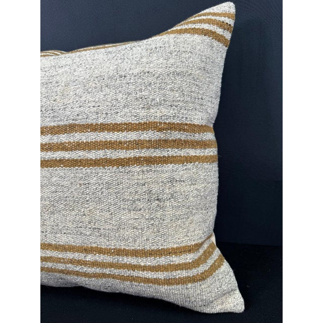Contemporary Turkish Hemp Pillow Cushion Natural Beige Brown Cushion Cover 20x20 For Sale - Image 3 of 4