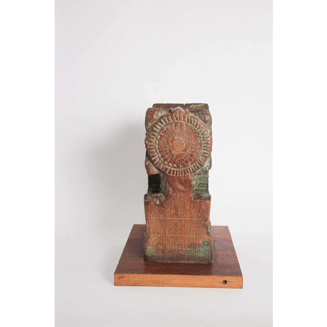 19th Century Indian Rajasthan Carved Wood Hindu Temple Architectural Corbel For Sale - Image 10 of 12