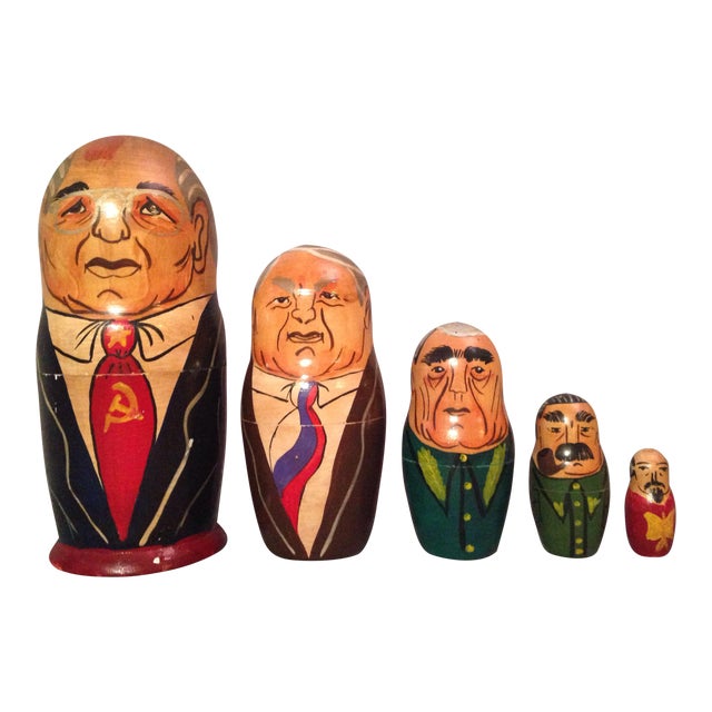 Russian Soviet USSR Leaders Nesting Dolls Set of 5 Chairish