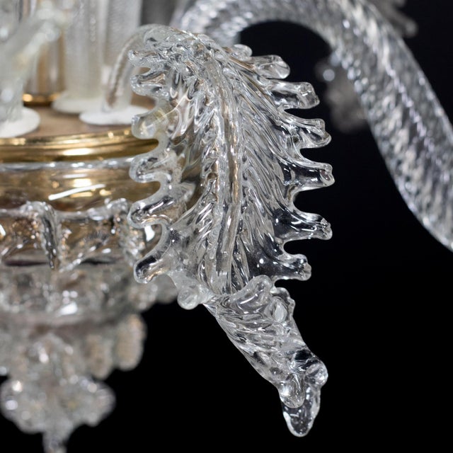 Vintage Ca’ Rezzonico Style Gold‑Infused Murano Chandelier, in the Manner of Giuseppe Briati For Sale - Image 10 of 18