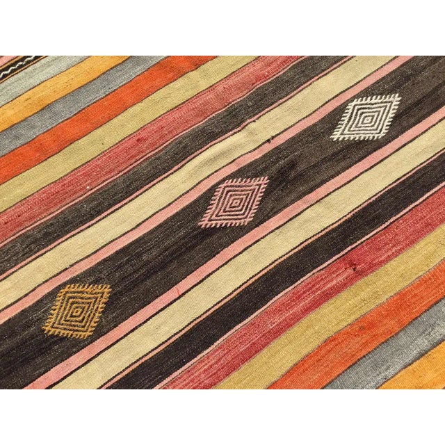 Vintage Striped Turkish Kilim Rug - 70" X 101.5" For Sale In Raleigh - Image 6 of 10