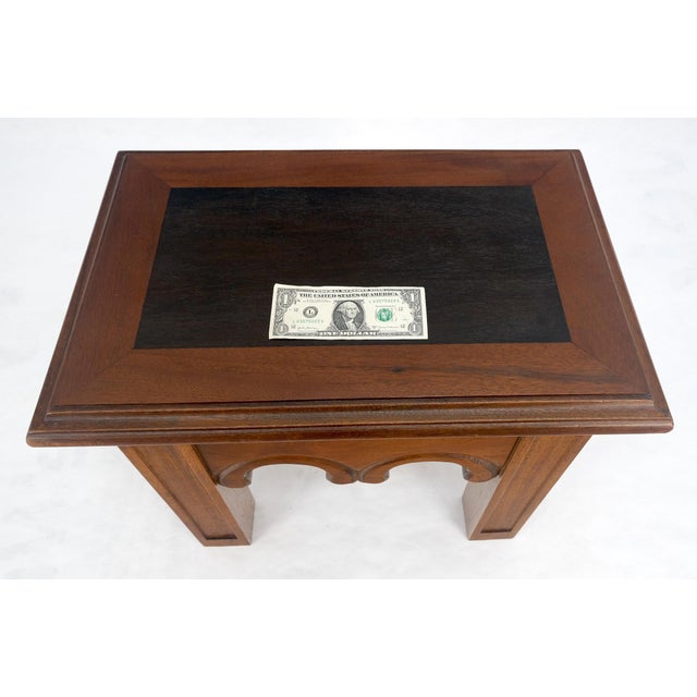 Heavy Solid Mahogany Custom Wood Milling Arts & Crafts 1970s Side End Table MINT For Sale - Image 13 of 16