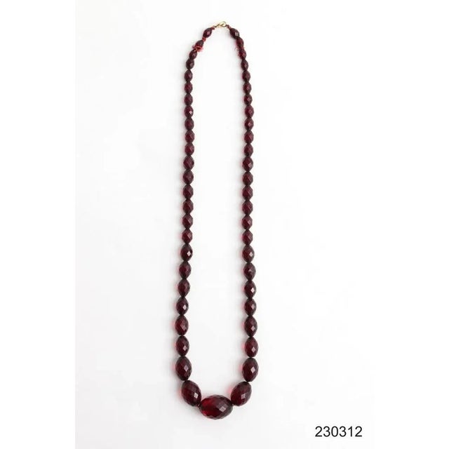 Gemstone Long Vintage Red Amber Necklace, 1960s For Sale - Image 7 of 8