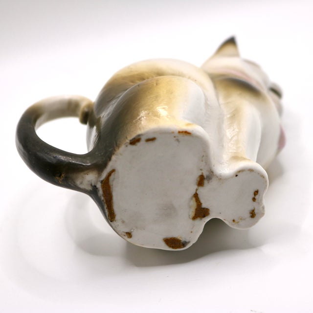 Ceramic 1920s German Schafer & Vater Figural Porcelain Cat Creamer Pitcher For Sale - Image 7 of 10
