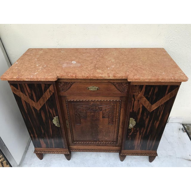 Art Deco Buffet-Chest of Drawers with a Marble Top, 1920s For Sale - Image 4 of 18