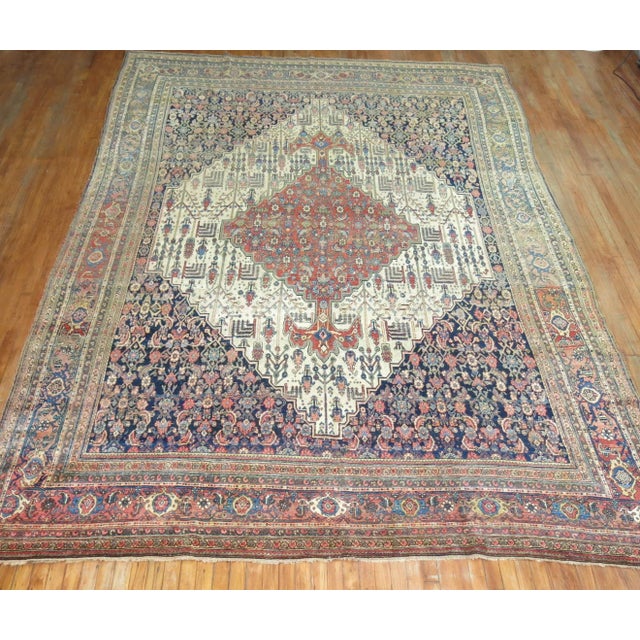 A 19th Century room size Bidjar Rug.Professionally Cleaned and able to endure heavy traffic if necessary. The natural wear...