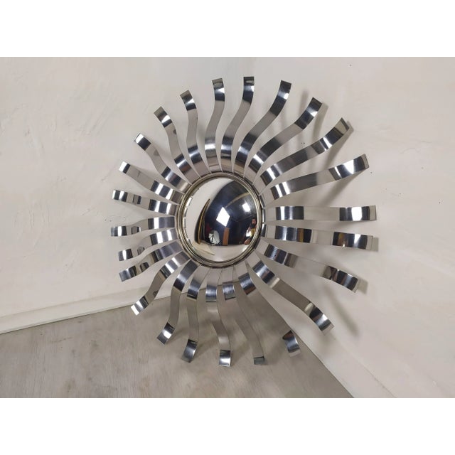 1970s Stainless Steel Sun Mirror from Roche Bobois, 1970s For Sale - Image 5 of 13