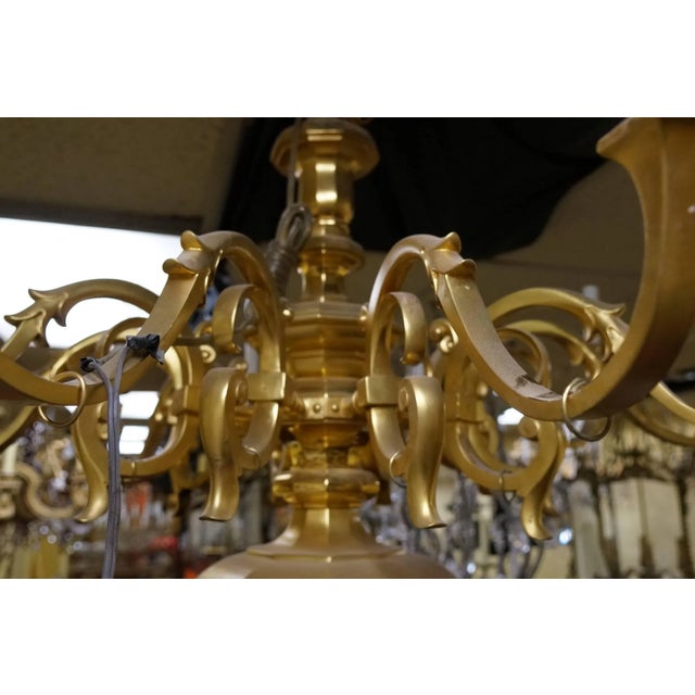 Large Regency Style Gilt Bronze Chandelier For Sale - Image 4 of 7