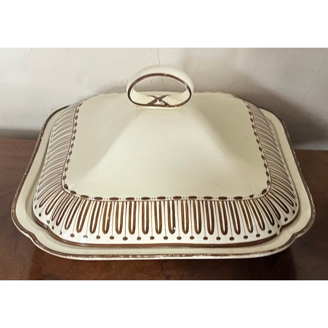 Cream Antique Late 18th Century English George III Wedgwood Creamware Entree or Vegetable Dish in the Etruscan Pattern Circa 1790 - 1800 For Sale - Image 8 of 12