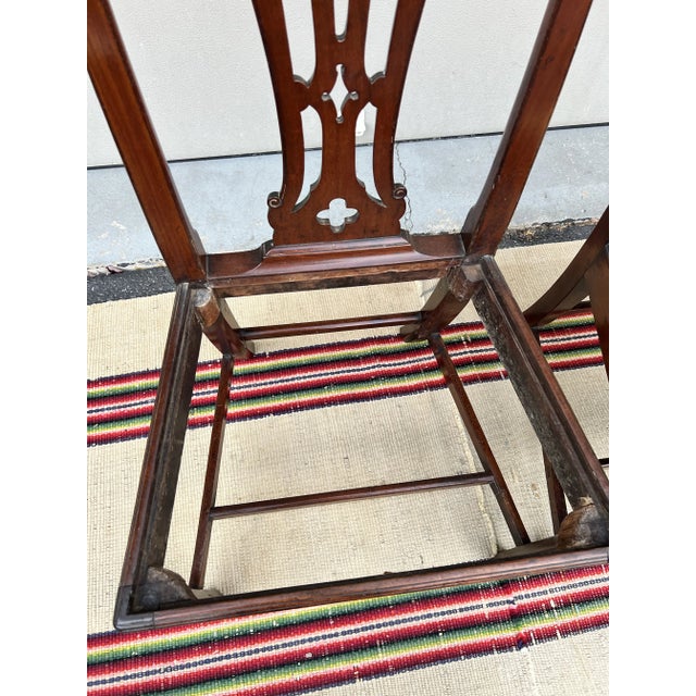 A Pair of Mahogany Gothic Chippendale Side Chairs, Mid-Atlantic States, Circa 1770’s For Sale - Image 11 of 12