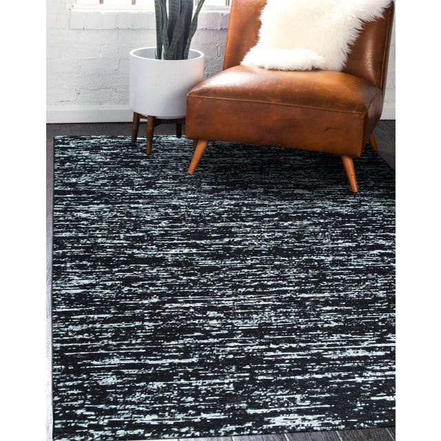 3x12 Fiona Rustic Kilim Black Flatweave Geometric Modern Wool Carpet Rug For Sale In New York - Image 6 of 8