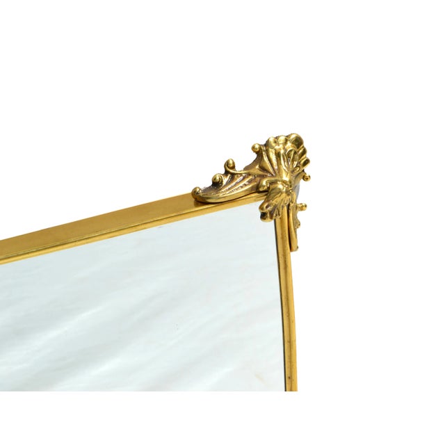 1950's Italian Mid-Century Modern Brass & Bronze Wall Mirror For Sale - Image 9 of 12