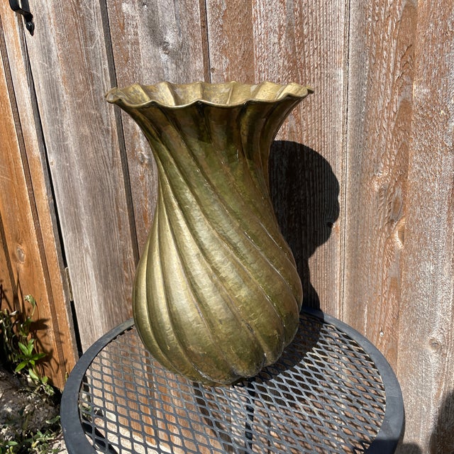 1950s Egidio Casagrande Italia Patinated Brass Vase For Sale In Dallas - Image 6 of 8