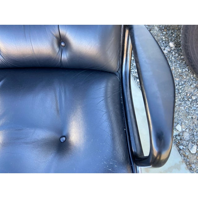 1980s Charles Pollock for Knoll Attributed Leather Executive Swivel Desk Chair For Sale In Sacramento - Image 6 of 12