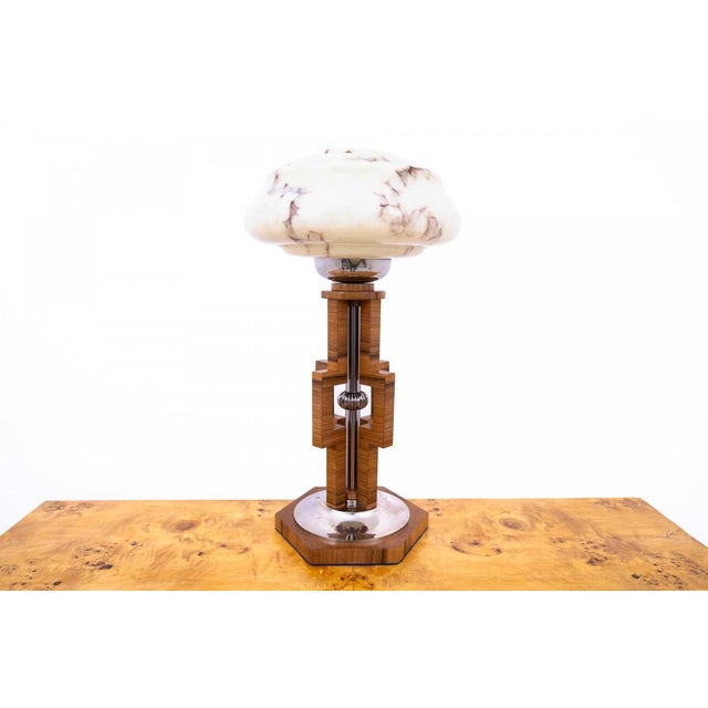 20th Century Art Deco Table Lamp, Poland, 1950s For Sale - Image 3 of 9