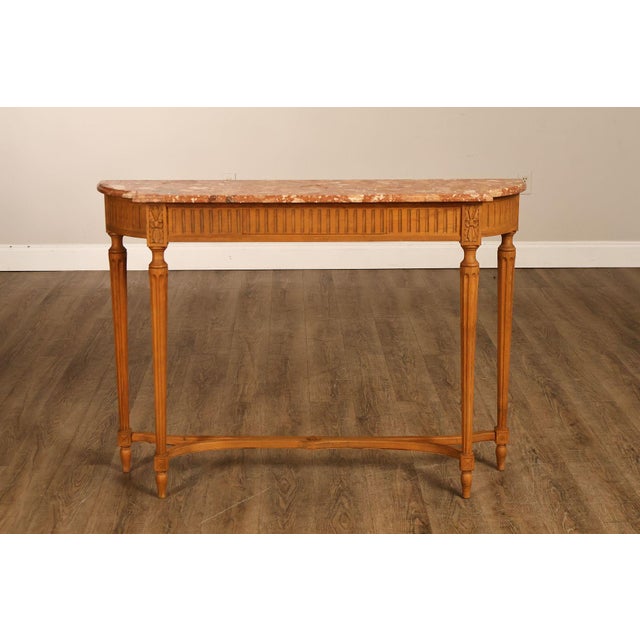 French Louis XVI Style Marble Top Narrow Console For Sale - Image 17 of 18