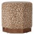 Leopard Hexagonal Ottoman With Wood Base For Sale