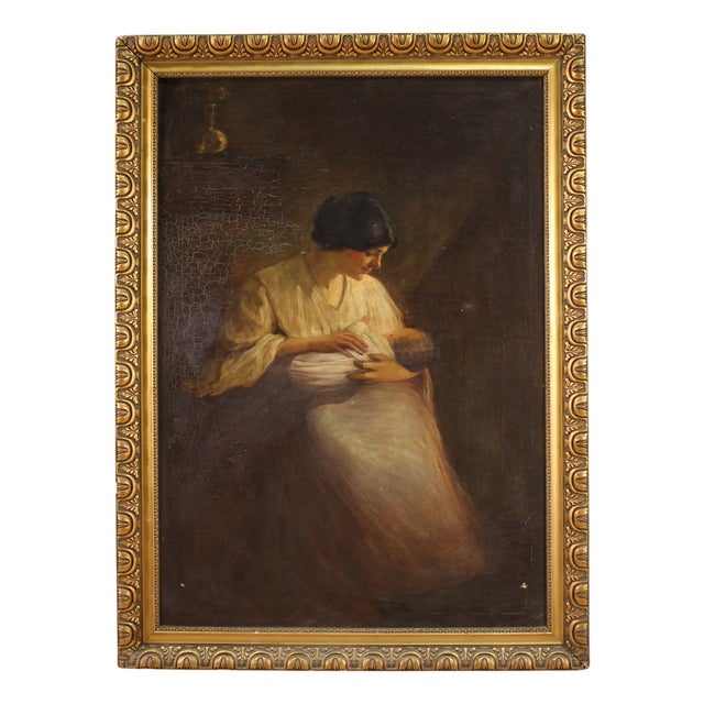 Spanish Artist, Interior Scene, 1920, Oil on Canvas, Framed For Sale
