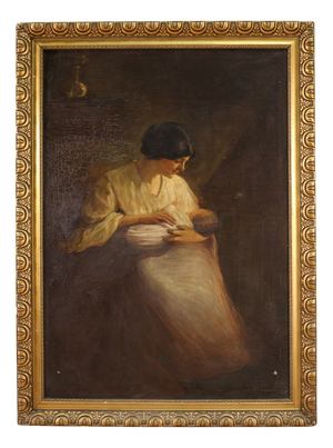 Spanish Artist, Interior Scene, 1920, Oil on Canvas, Framed