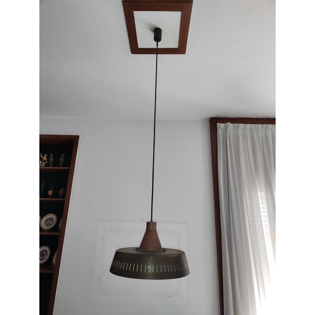 Metal Chandelier by M. Ingrand for Fontana Arte, 1962 For Sale - Image 7 of 14