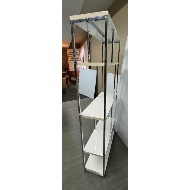 Modern White + Chrome Etagere For Sale - Image 12 of 12