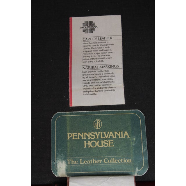 Pennsylvania House Burgundy Leather Wing Chair For Sale - Image 15 of 16