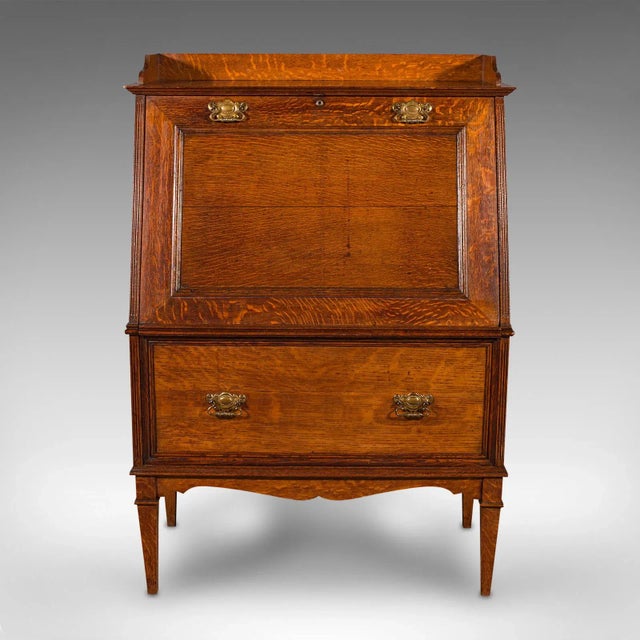 Victorian 1900s Antique Victorian English Oak Metamorphic Drink Cabinet For Sale - Image 3 of 13