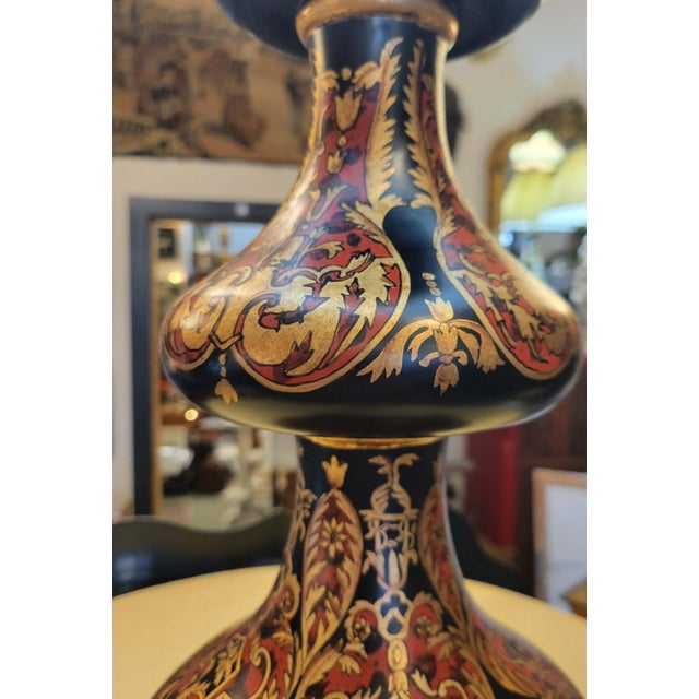 Boho Chic Late 20th Century Bradburn Gallery Hand Painted Table Lamp For Sale - Image 3 of 6
