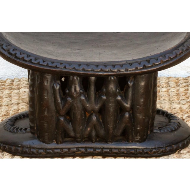 African Rich Brown African Bamum Stool For Sale - Image 3 of 9