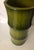 Mid 20th Century Avocado Green Bamboo Wood Vase For Sale - Image 4 of 8