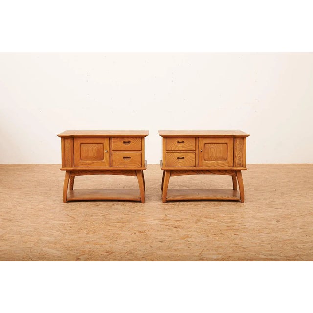 Solid Wood Bedside Table Set, 1940, Set of 2 For Sale - Image 13 of 13