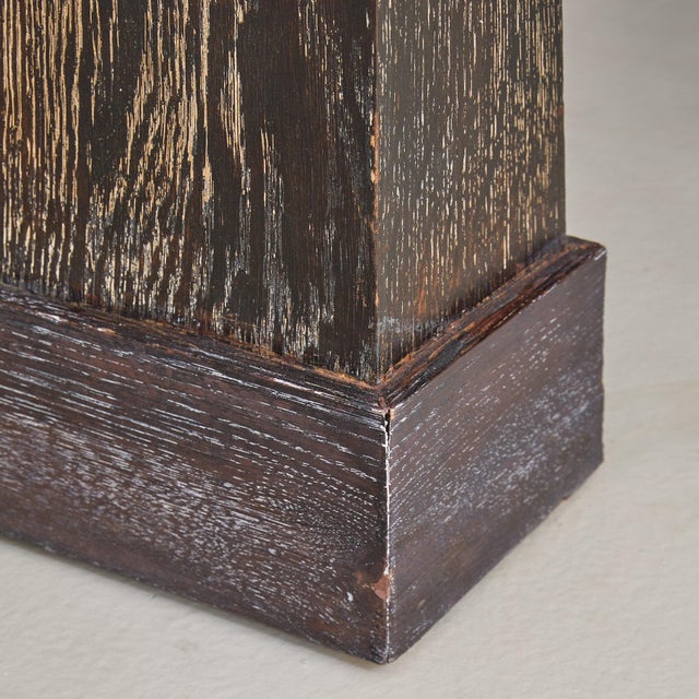 French Brown Cerused Oak Desk, 1940s For Sale - Image 9 of 11