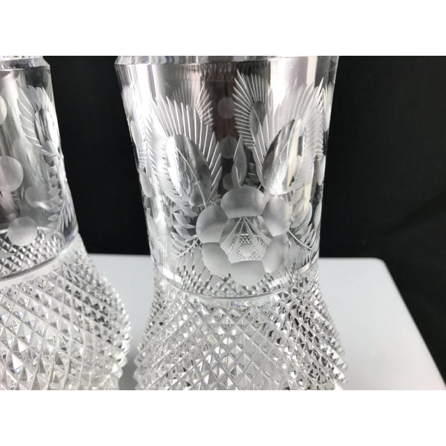 Pair of Antique Pineapple Cut Crystal Vases Chairish
