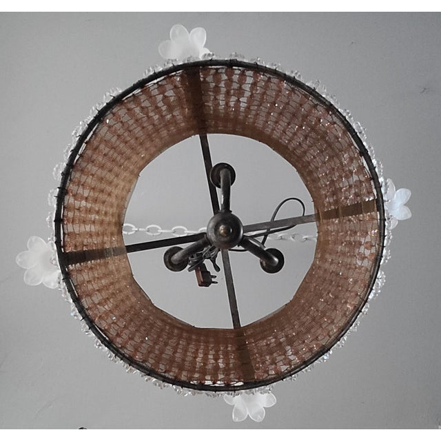 Metal Three Light Beaded Pendant Fixture by Mario Lighting Inc. For Sale - Image 7 of 7