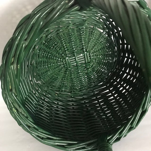 Vintage Green Wicker Basket Chairish