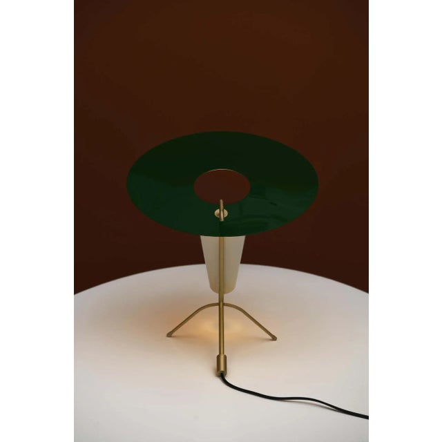Mid-Century Modern Pierre Guariche G24 Table Lamp in Green and White for Sammode Studio For Sale - Image 3 of 4