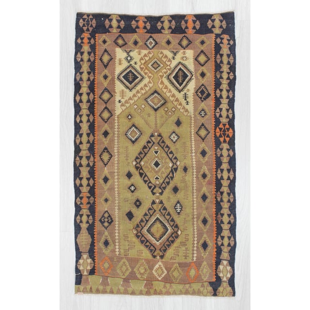 Handwoven vintage kilim from Malatya region of Turkey. In very good condition. Approximately 70-80 years old.