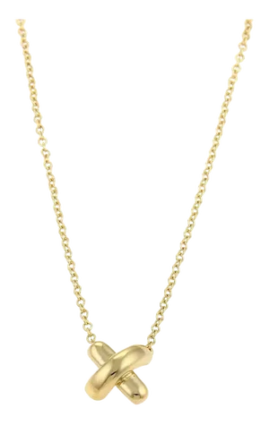 Tiffany & Co. Stitch Crossover 18k Yellow Gold Pendant Necklace