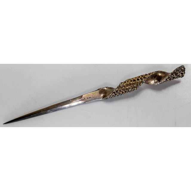 1970s 1970's Modernist Brutalist Sterling Silver Letter Opener by Stuart Devlin London For Sale - Image 5 of 12