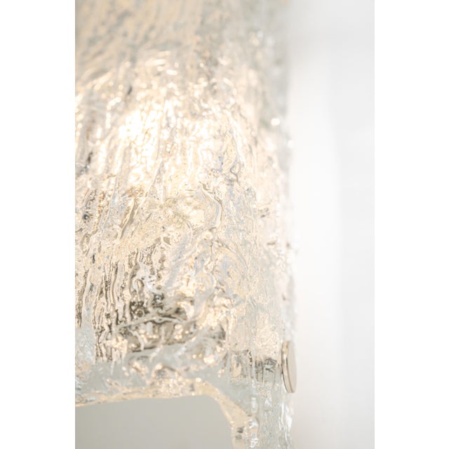 Murano Ice Glass Vanity Sconce from Kaiser Idell / Kaiser Leuchten, Germany, 1970s For Sale - Image 8 of 13