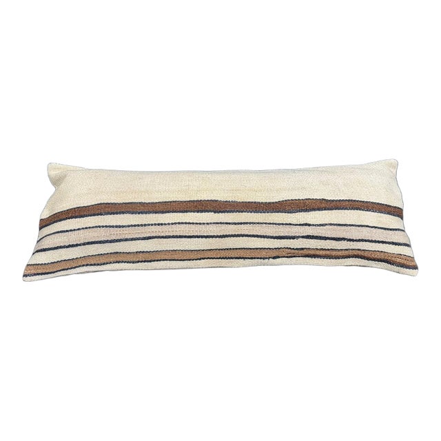 Turkish Hemp Pillow Cushion Natural Beige Brown Cushion Cover 14x40 For Sale