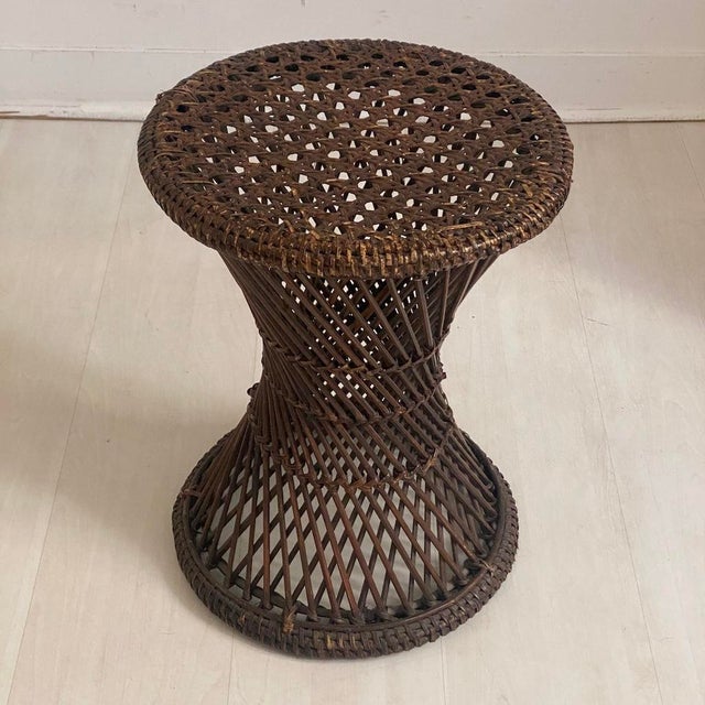 Vintage Tamtam Diabolo Rattan Stool, 1970s For Sale - Image 6 of 10