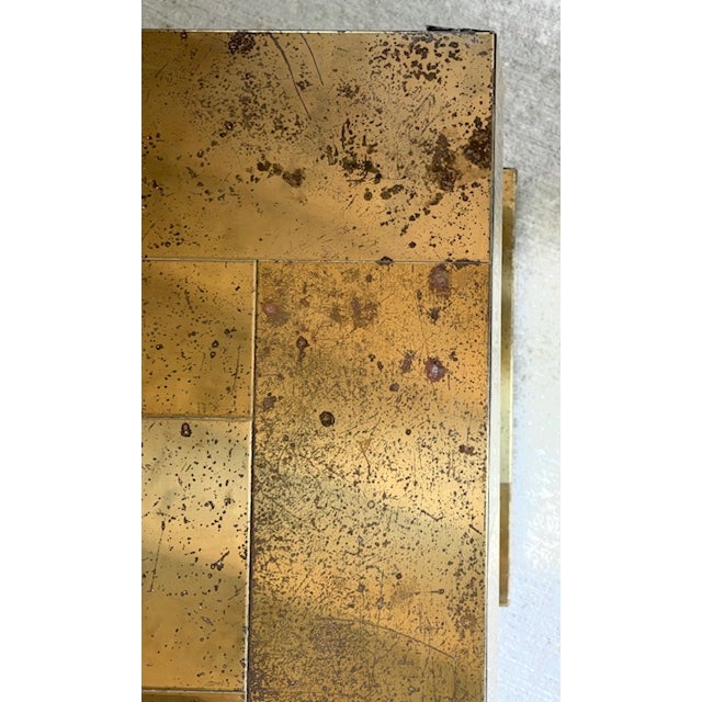 Mid Century Paul Evans for Directional Cityscape Brass Side Table For Sale - Image 9 of 12
