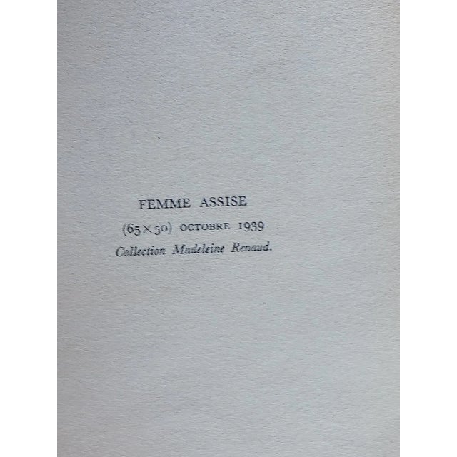 Mid-Century Modern Vintage Folio Sized Signed/Dated Mid 20th Century Modernist Abstract Picasso Lithograph - "Femme Assise" For Sale - Image 3 of 7