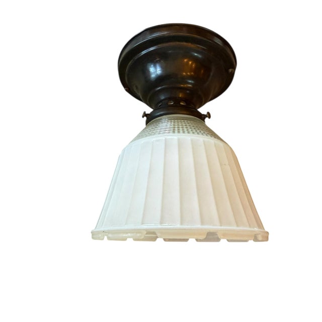 Mid 20th Century Mid 20th Century Mid Century Modern Ceiling Light Fixture With Vintage Brass Holder For Sale - Image 5 of 6