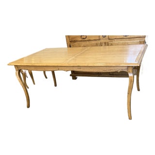Guy Chaddock Melrose Collection French Country Plank-Top Dining Table W/ 2 Leaves For Sale