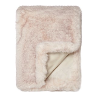 Wvite Faux Fur Blanket by Villa Como For Sale