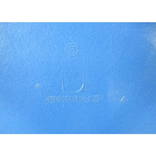 Eames Blue Arm Shell Chair by Herman Miller For Sale - Image 11 of 13