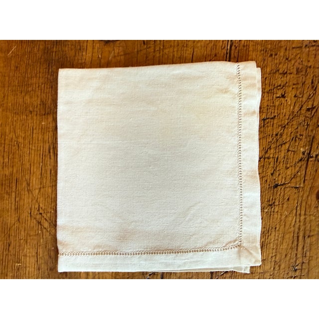 Late 20th Century Vintage Hemstitched Cocktail Napkins, Set 12 For Sale - Image 5 of 6