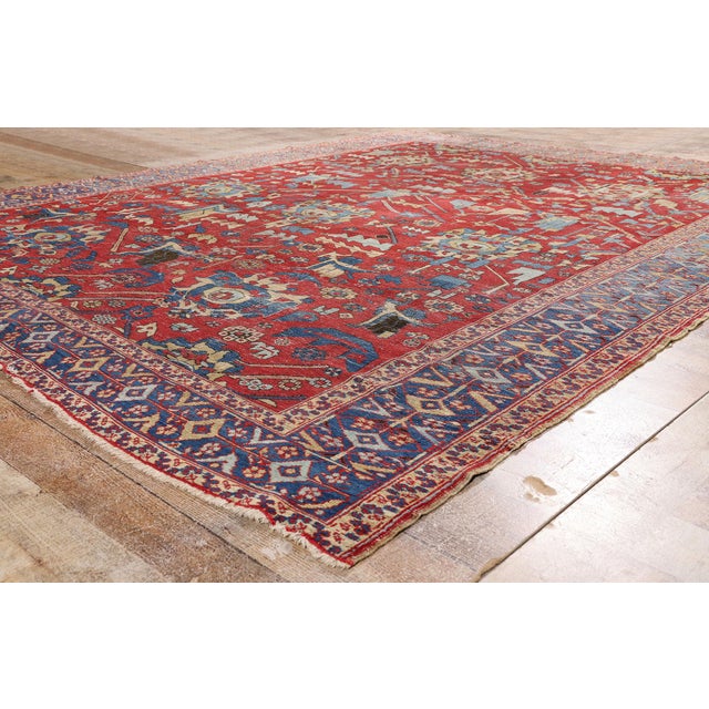 Red Late 19th Century Persian Serapi Rug, 08'04 X 10'00 For Sale - Image 8 of 10